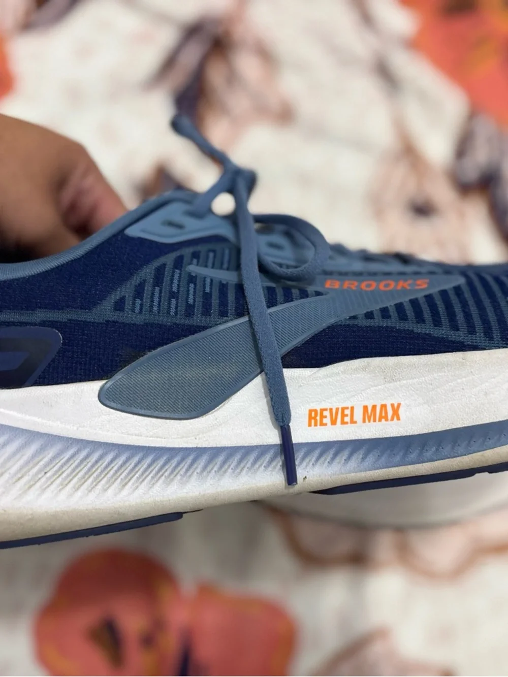 Brooks Revel Max Running Shoes Beacon Blue/Moonlight/Orange Size 15